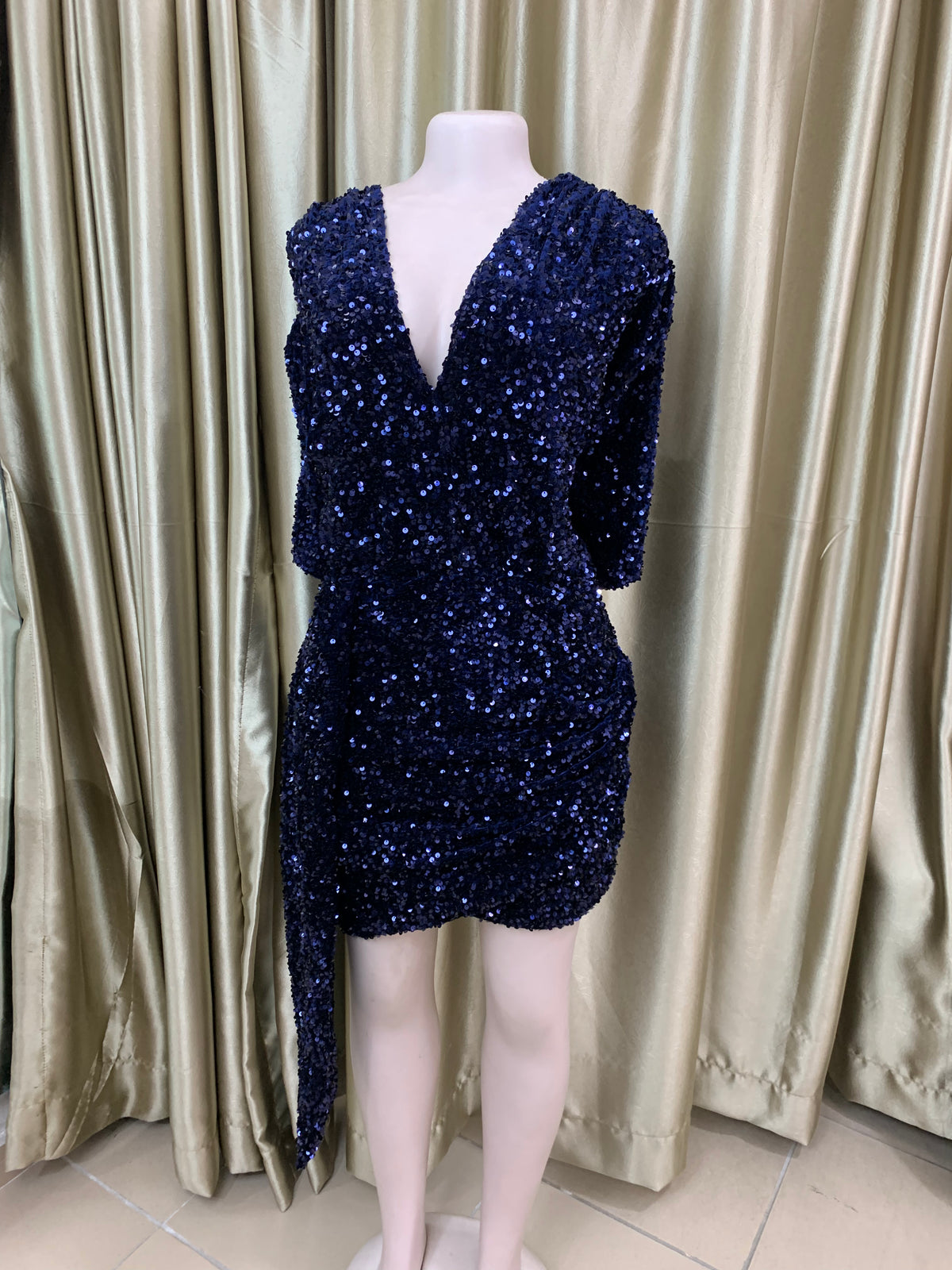 Tobi Sequin Mini Dress -  Dark Blue